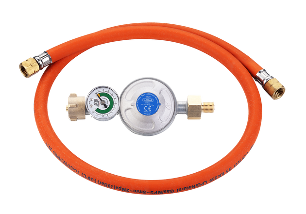 CADAC Druckregler mit Schlauch Universal mit Überströmsicherung 50 mbar, 0,85 m