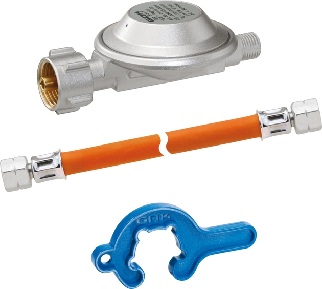 GOK Regl.-Schl.-Set EN61 1,5kg/h 50mbar KLF x 6,3x3,5-800 G1/4LH-UEM SV