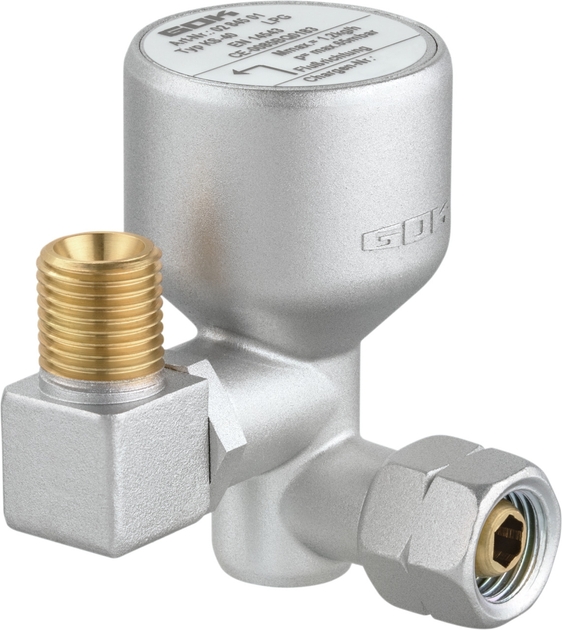 GOK Kippschutzventil Gas KS-40 G1/4LH UEM x G1/4LH -KN-90G