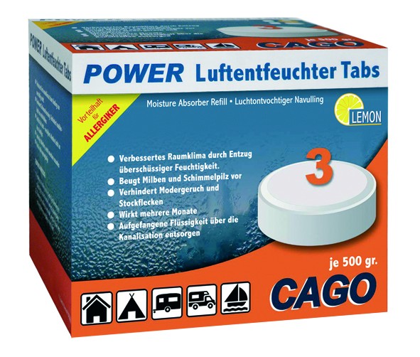CAGO Power Luftentfeuchter Tabs Zitrone 3-er Pack