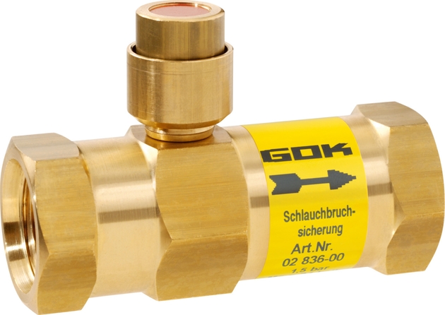 GOK Schlauchbruchsicherung ST 1,5bar 24kg/h beidseitig IG G1/2