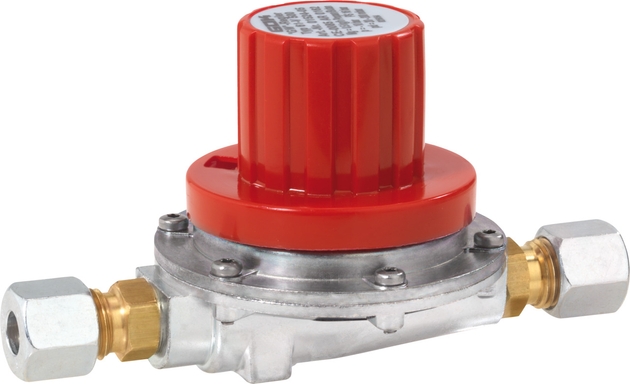 GOK Gasregler M61-V 0,5kg/h 0,02-1,4bar beidseitig RVS8 11-Stufen-Verstellung