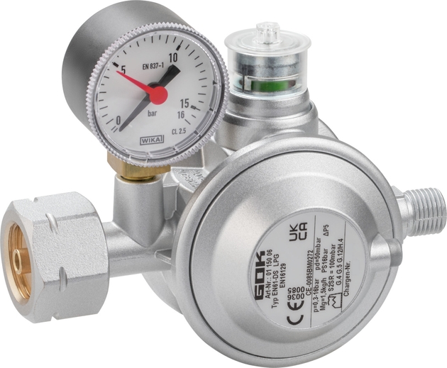 Gasregler EN61-DS 1,5kg/h 29mbar  Komb.A x G1/4LH-KN UEDS Man.