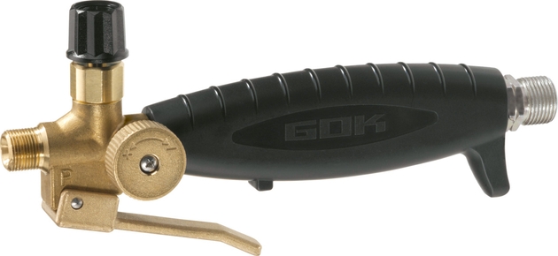 Handbrennergriff mit Aussenverstellung G3/8LH-KN x AG M14x1-KN KST