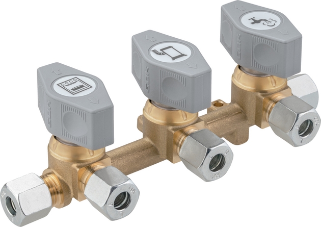 Verteilerblock DSV-AB3 PS5bar RVS10 x 3xRVS8 x RVS10 DL-MS