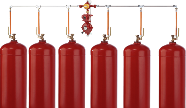 6-Flaschenanlage 12kg/h 50mbar PS16bar GF AUV OPSO PRV