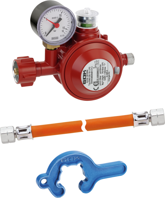 Regl.-Schl.-Set EN61-DS t 1,5kg/h 50mbar KLF x 6,3x3,5-400 G1/4LH-UEM SV