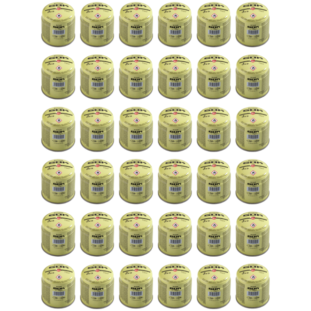 Universal Gaskartusche 190 gr. | 36 Stück mit Gas-Stop-System